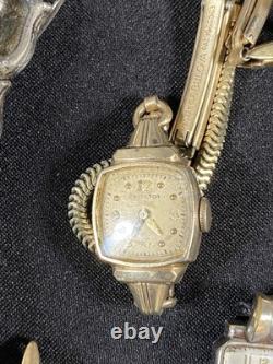 Vintage Watch Lot, Parts Or Not Working, Hamilton, Waltham, Helbros, Elgin