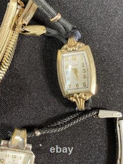 Vintage Watch Lot, Parts Or Not Working, Hamilton, Waltham, Helbros, Elgin