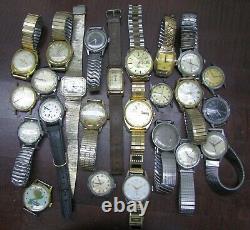 Vintage Watches Lot Mechanical Automatic Swiss for Part Fix Sell 1940s 1960s d