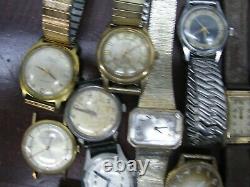 Vintage Watches Lot Mechanical Automatic Swiss for Part Fix Sell 1940s 1960s d