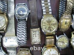 Vintage Watches Lot Mechanical Automatic Swiss for Part Fix Sell 1940s 1960s d