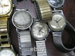 Vintage Watches Lot Mechanical Automatic Swiss for Part Fix Sell 1940s 1960s d