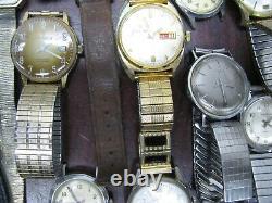 Vintage Watches Lot Mechanical Automatic Swiss for Part Fix Sell 1940s 1960s d