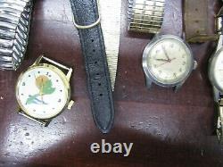 Vintage Watches Lot Mechanical Automatic Swiss for Part Fix Sell 1940s 1960s d