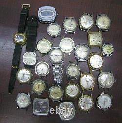 Vintage Watches Lot Mechanical Automatic Swiss for Part Fix Sell 1940s 1960s g