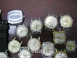 Vintage Watches Lot Mechanical Automatic Swiss for Part Fix Sell 1940s 1960s g