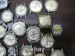 Vintage Watches Lot Mechanical Automatic Swiss for Part Fix Sell 1940s 1960s g