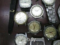 Vintage Watches Lot Mechanical Automatic Swiss for Part Fix Sell 1940s 1960s g