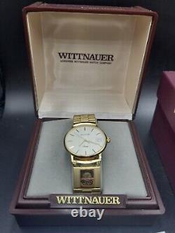 Vintage Wittnauer Quartz Mens Date Watch & 10K Gold AT&T Emblem Not Working