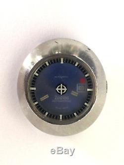 Vintage Zodiac 34 Automatic Astrographic Womens Watch Blue Dial No Band As Found