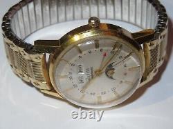 Vintage Zodiac Automatic Moonphase Triple Date Calendar Watch AS IS for parts