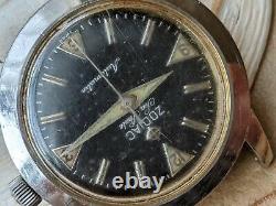 Vintage Zodiac Sea Skate Diver Watch withSigned Crown, Runs Strong FOR PARTS/REPAIR