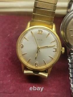 Vintage elgin mechanical Wrist Watches lot of 2 for parts or Repairs running A6