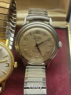 Vintage elgin mechanical Wrist Watches lot of 2 for parts or Repairs running A6