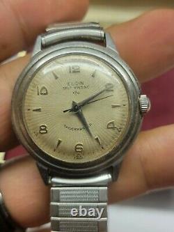 Vintage elgin mechanical Wrist Watches lot of 2 for parts or Repairs running A6