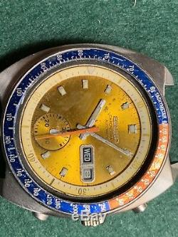 Vintage seiko pogue chronograph watch 6139-6002 For Parts Or Repair
