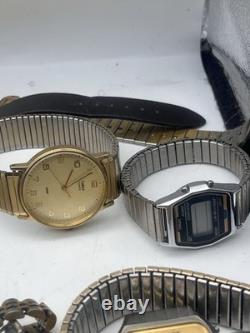 Vintage watch lot Timex, Seiko and more! For parts/ repair