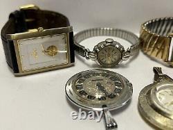 Vintage watch lot for parts or repair mostly Swiss Made Croton Gruen Swistar