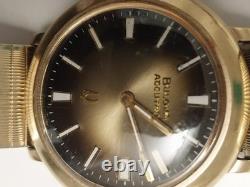 Vtg 1974 Bulova Accutron 2210 Tuning Fork Watch 10K Gold Filled Repair/Parts
