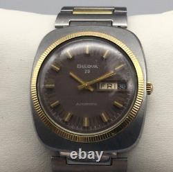 Vtg Bulova Automatic Watch Men 10K Plated 23 Jewels Broken for Parts or Repair