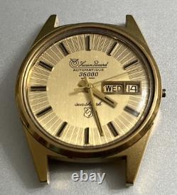 Vtg For Parts Lucien Piccard Seashark Solid Plated Gold Automatique 36000 Watch