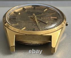 Vtg For Parts Lucien Piccard Seashark Solid Plated Gold Automatique 36000 Watch