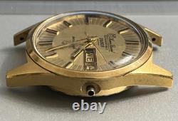 Vtg For Parts Lucien Piccard Seashark Solid Plated Gold Automatique 36000 Watch