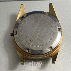 Vtg For Parts Lucien Piccard Seashark Solid Plated Gold Automatique 36000 Watch