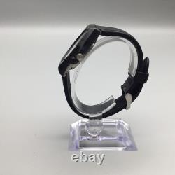 Vtg Pulsar Watch Men Y563-6099 41mm Black Dial Day Date New Battery Broken Case