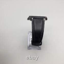 Vtg Pulsar Watch Men Y563-6099 41mm Black Dial Day Date New Battery Broken Case