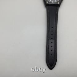 Vtg Pulsar Watch Men Y563-6099 41mm Black Dial Day Date New Battery Broken Case