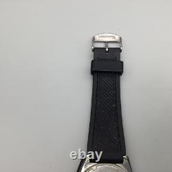 Vtg Pulsar Watch Men Y563-6099 41mm Black Dial Day Date New Battery Broken Case