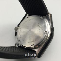 Vtg Pulsar Watch Men Y563-6099 41mm Black Dial Day Date New Battery Broken Case