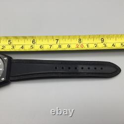 Vtg Pulsar Watch Men Y563-6099 41mm Black Dial Day Date New Battery Broken Case