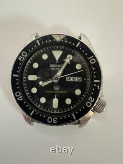 Vtg Seiko SQ Divers Watch Men 41mm Black Dial 7548-7000 BROKEN PARTS OR REPAIR