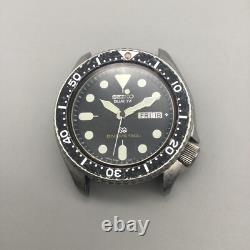 Vtg Seiko SQ Divers Watch Men 41mm Black Dial 7548-7000 BROKEN PARTS OR REPAIR