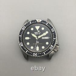 Vtg Seiko SQ Divers Watch Men 41mm Black Dial 7548-7000 BROKEN PARTS OR REPAIR