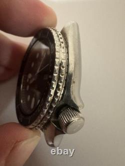 Vtg Seiko SQ Divers Watch Men 41mm Black Dial 7548-7000 BROKEN PARTS OR REPAIR