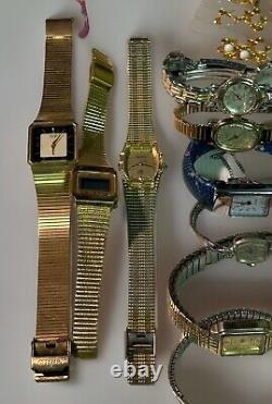 Vtg WATCH LOT 10K Filled, Gucci, Elgin, Pierre Jacquard, Timex, Winton, FOR PARTS