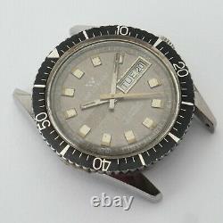 Vtg Waltham Automatic Men's Dive Watch Swiss Made Day Date Needs Repair 36.5mm