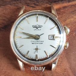 Vulcain Cricket Calendar Mechanical Vintage Alarm Watch, For Parts/Repair (Runs)