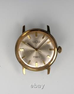 Vulcain Watch Men Gold Stainless Steel WR Automatic 17 Jewels NON-WORKING
