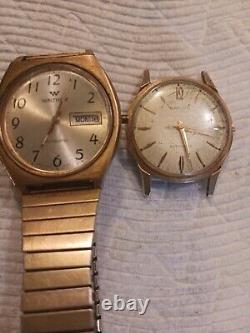 WALTHAM & BAYLOR vintage watch lot for parts or repair-BOTH AUTOMATICS-1 IS 14K