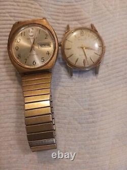 WALTHAM & BAYLOR vintage watch lot for parts or repair-BOTH AUTOMATICS-1 IS 14K