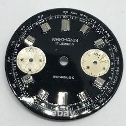 Wakmann watch dial vintage Chrono 29 mm Swiss made part parts #d01