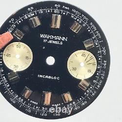 Wakmann watch dial vintage Chrono 29 mm Swiss made part parts #d01
