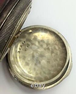 Waltham 7 Jewel Open Face Pocket Watch Fahys Coin Silver 8 Day As Is For Parts