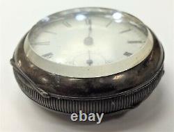 Waltham 7 Jewel Open Face Pocket Watch Fahys Coin Silver 8 Day As Is For Parts