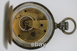 Waltham Broadway Model 1877 Keywind Sterling Silver Pocket Watch As-Is For Parts