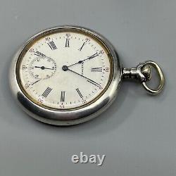 Waltham Sterling Silver Pocket Watch 15 Jewels For Parts or Repair 1907